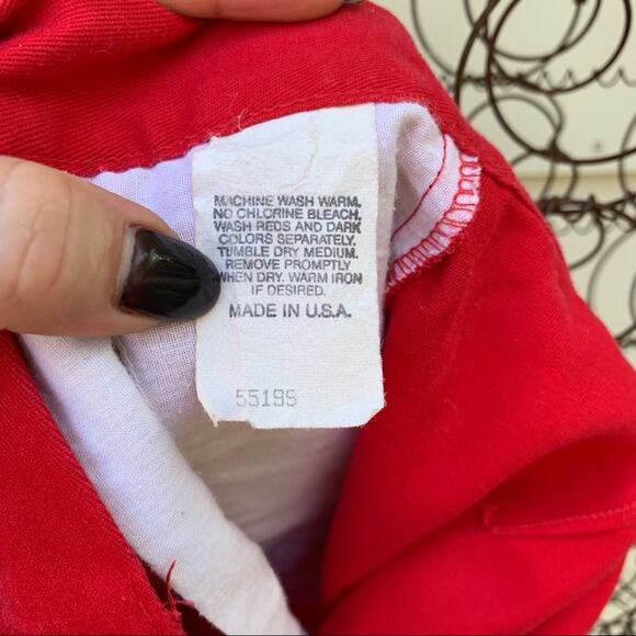 Vintage 90s Lord Isaac’s Sport red high rise wide leg shorts - Picture 5 of 6